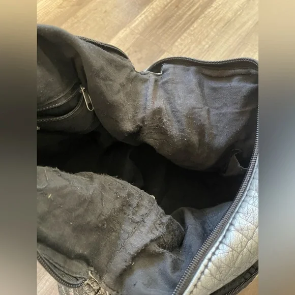 Silver Y2K Maurice’s all saints large crossbody bag flap messenger Grungecore - Picture 11 of 11